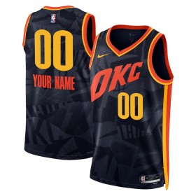 NBA Mænd Trøje Oklahoma City Thunder Custom 2023-24 Nike City Edition Navy Swingman